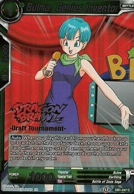 Bulma, Genius Inventor (Dragon Brawl Draft Tournament Gold Stamped) (DB1-047) [Promotion Cards] | Event Horizon Hobbies CA