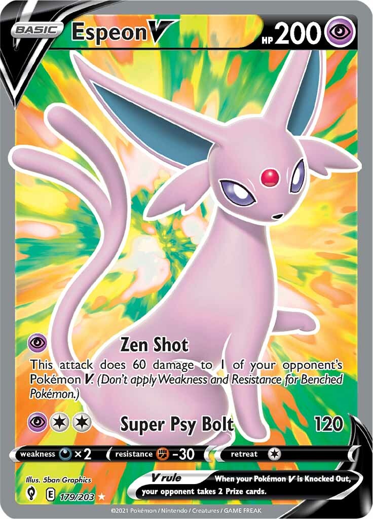 Espeon V (179/203) [Sword & Shield: Evolving Skies] | Event Horizon Hobbies CA