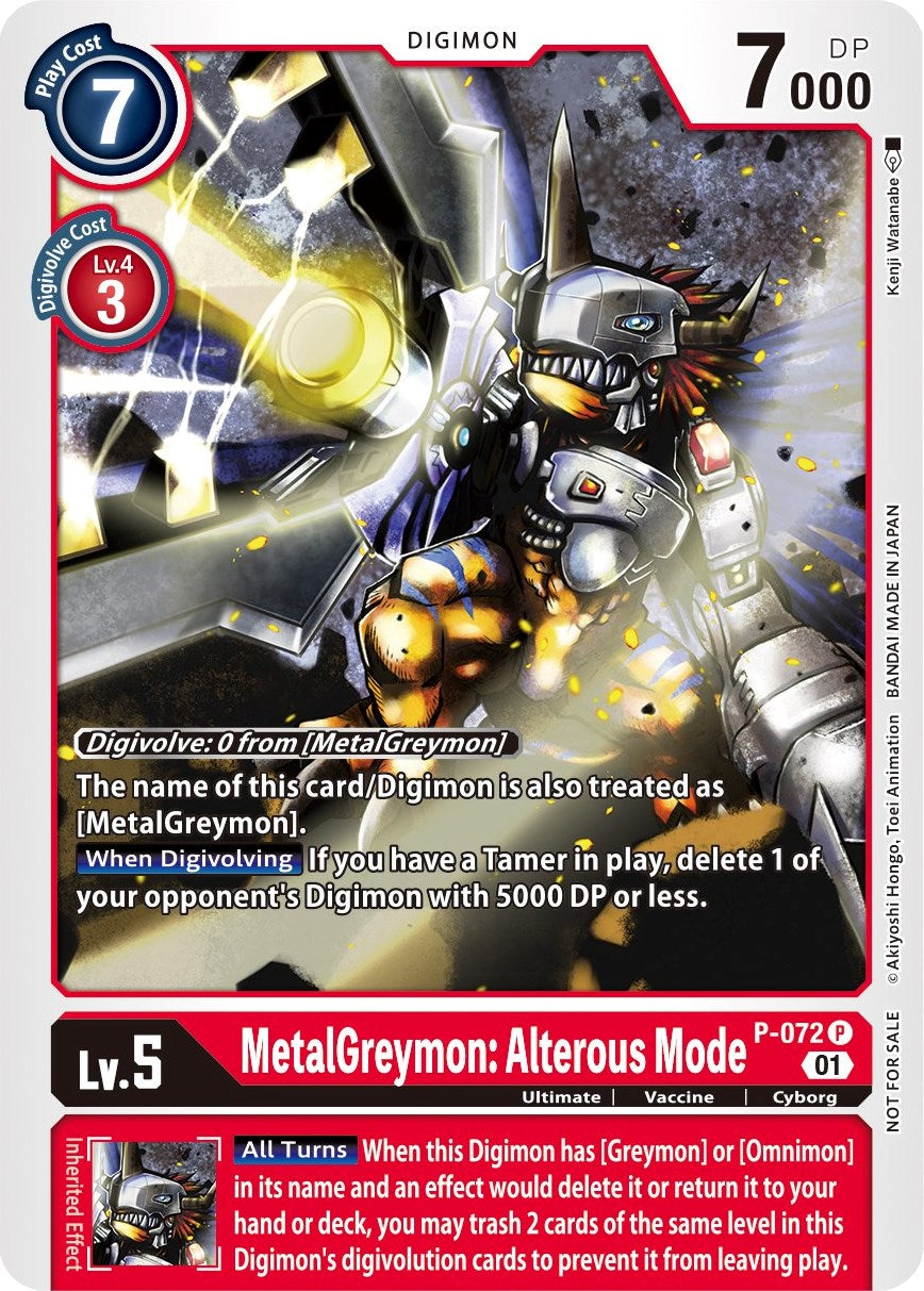 MetalGreymon: Alterous Mode [P-072] (Update Pack) [Promotional Cards] | Event Horizon Hobbies CA