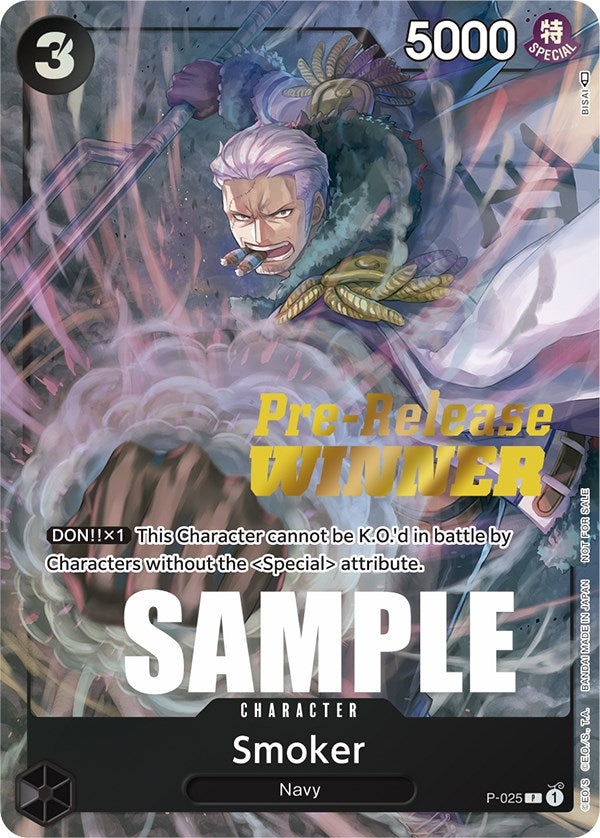 Smoker (Pre-Release) [Winner] [One Piece Promotion Cards] | Event Horizon Hobbies CA