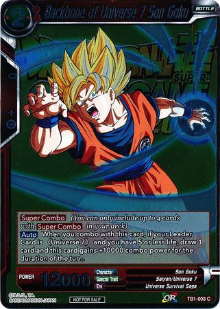 Backbone of Universe 7 Son Goku (Metallic Foil) (Event Pack 2018) (TB1-003) [Promotion Cards] | Event Horizon Hobbies CA
