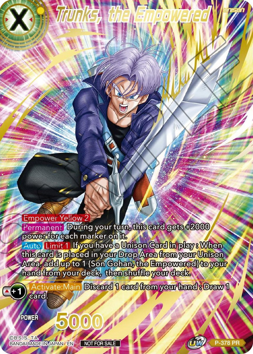 Trunks, the Empowered (Gold Stamped) (P-378) [Promotion Cards] | Event Horizon Hobbies CA