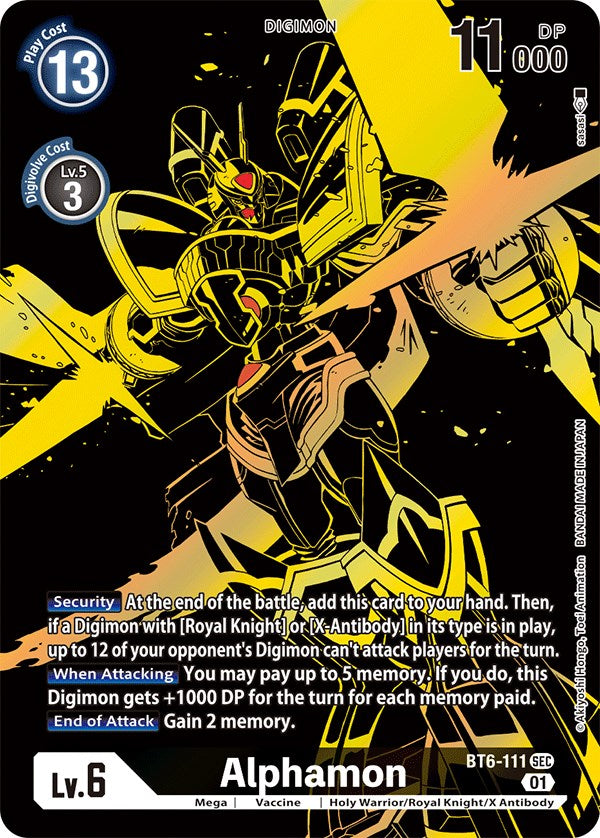 Alphamon [BT6-111] (Alternate Art) (Gold) [Double Diamond Promos] | Event Horizon Hobbies CA