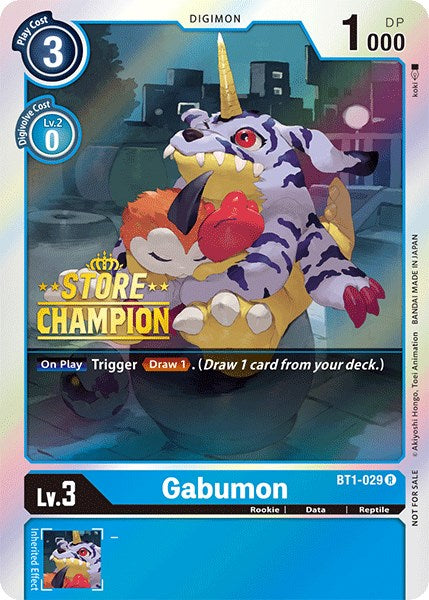 Gabumon [BT1-029] (Store Champion) [Release Special Booster Promos] | Event Horizon Hobbies CA