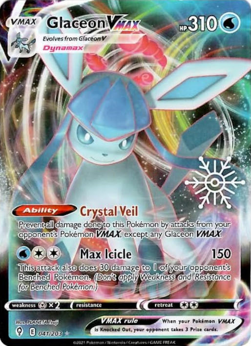 Glaceon VMAX (041/203) (Holiday Calendar) [Sword & Shield: Evolving Skies] | Event Horizon Hobbies CA