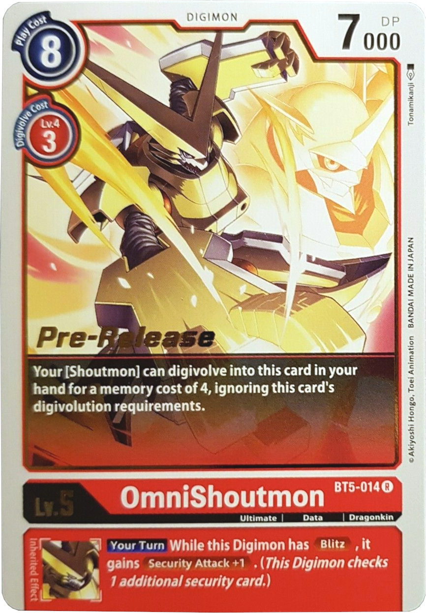 OmniShoutmon [BT5-014] [Battle of Omni Pre-Release Promos] | Event Horizon Hobbies CA