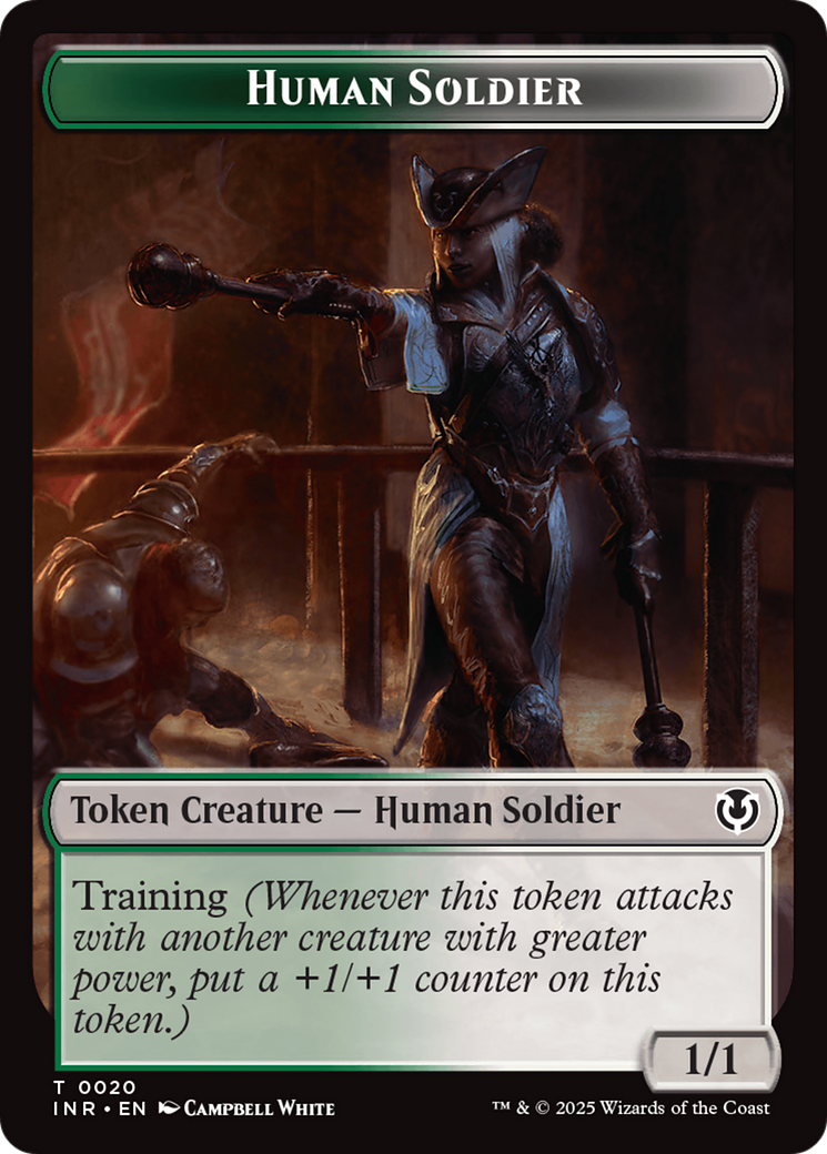 Human Soldier (0020) // Emblem - Tamiyo, Field Researcher Double-Sided Token [Innistrad Remastered Tokens] | Event Horizon Hobbies CA