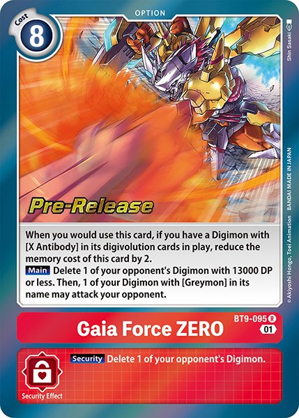 Gaia Force ZERO [BT9-095] [X Record Pre-Release Promos] | Event Horizon Hobbies CA