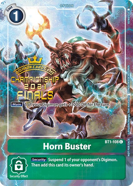 Horn Buster [BT1-108] (2021 Championship Finals Tamer's Evolution Pack) [Release Special Booster Promos] | Event Horizon Hobbies CA