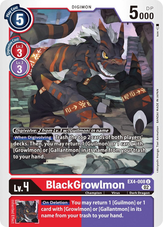 BlackGrowlmon [EX4-008] [Alternative Being Booster] | Event Horizon Hobbies CA