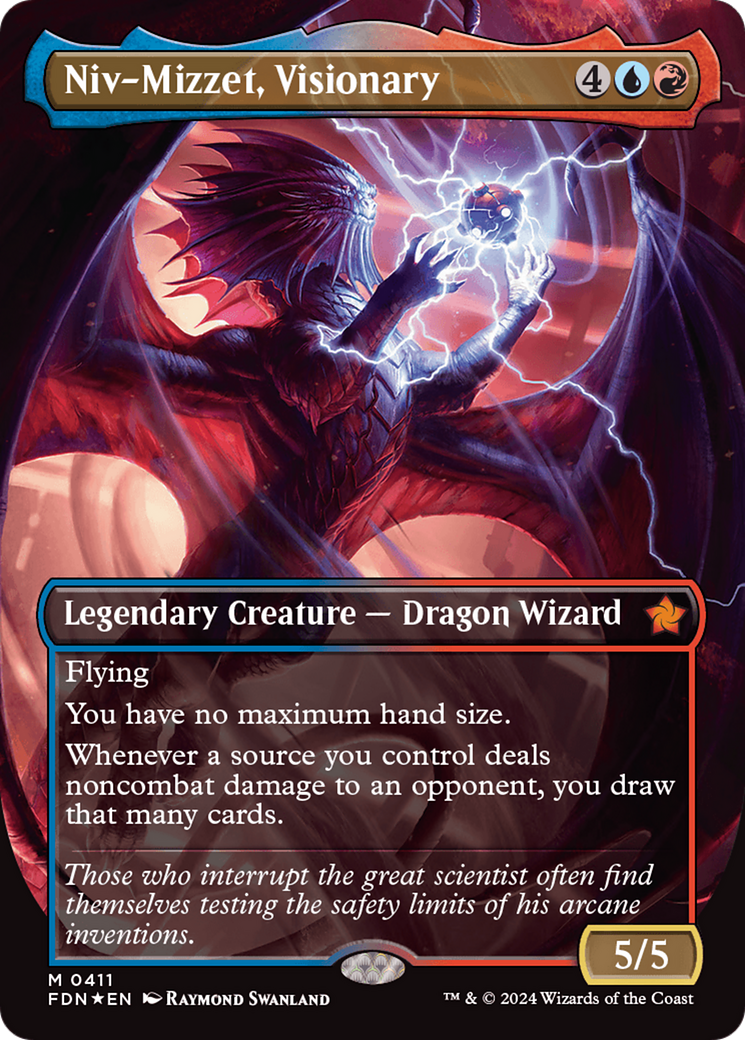 Niv-Mizzet, Visionary (Borderless) (Mana Foil) [Foundations] | Event Horizon Hobbies CA