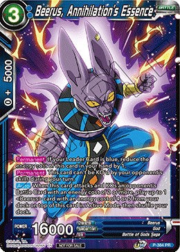 Beerus, Annihilation's Essence (Tournament Pack Vol. 8) (P-384) [Tournament Promotion Cards] | Event Horizon Hobbies CA