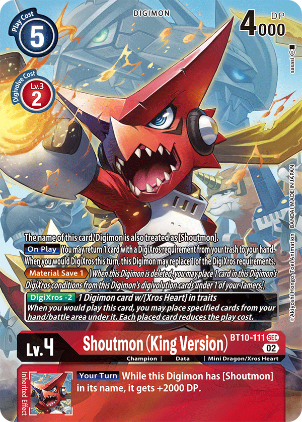 Shoutmon (King Version) [BT10-111] (Alternate Art) [Xros Encounter] | Event Horizon Hobbies CA