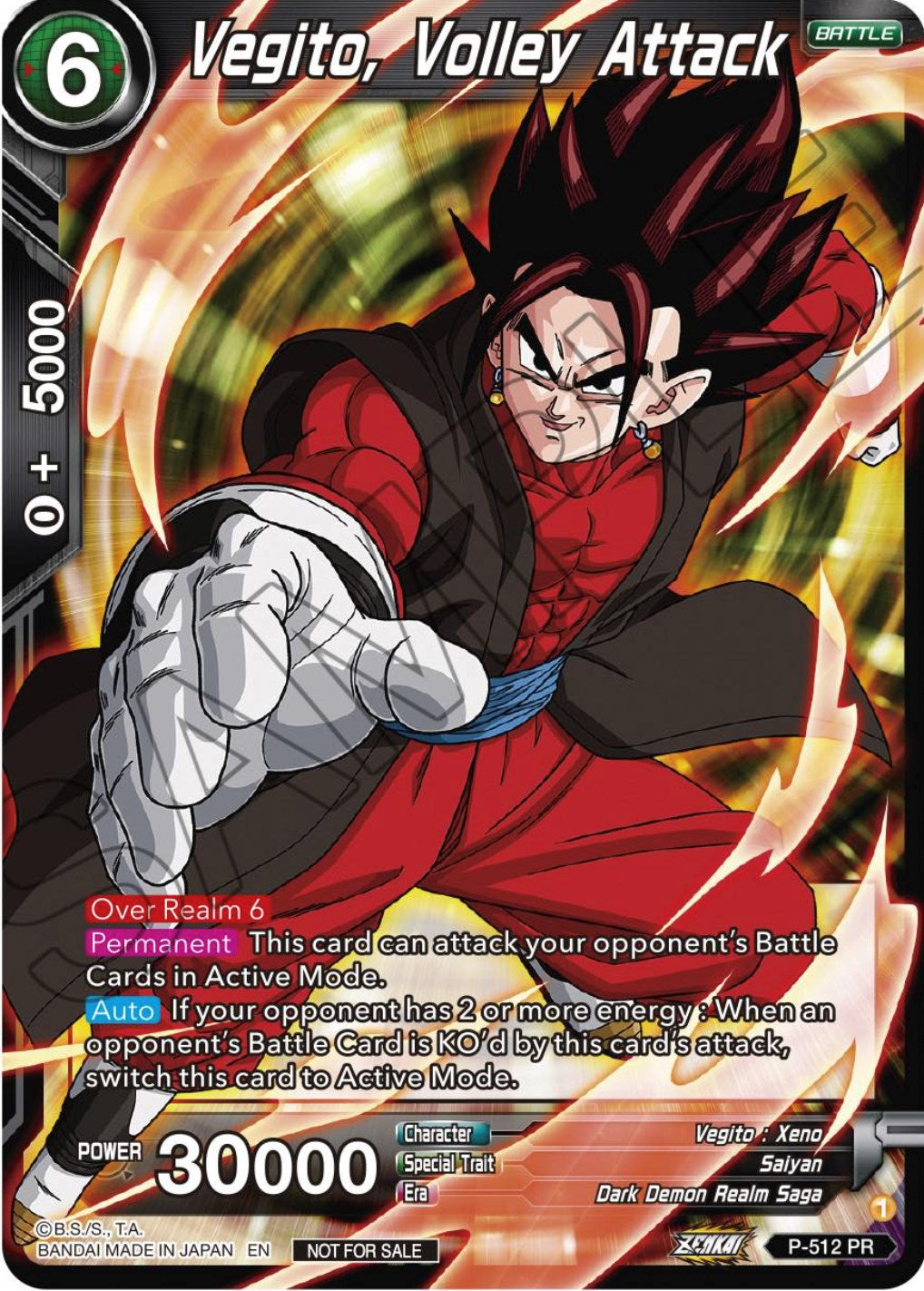 Vegito, Volley Attack (Zenkai Series Tournament Pack Vol.4) (P-512) [Tournament Promotion Cards] | Event Horizon Hobbies CA