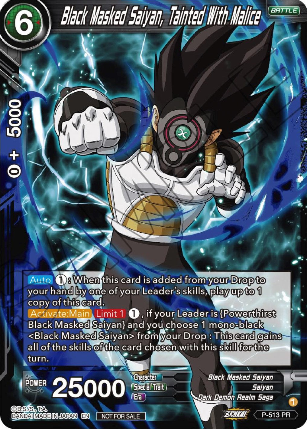 Black Masked Saiyan, Tainted With Malice (Zenkai Series Tournament Pack Vol.4) (P-513) [Tournament Promotion Cards] | Event Horizon Hobbies CA