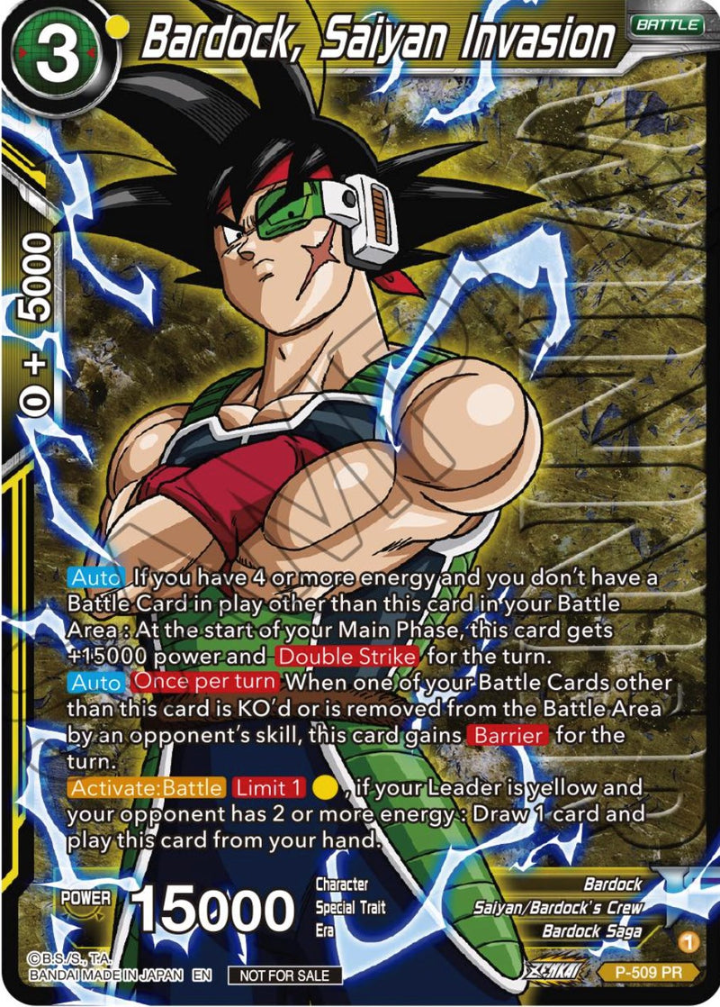 Bardock, Saiyan Invasion (Zenkai Series Tournament Pack Vol.4 Winner) (P-509) [Tournament Promotion Cards]