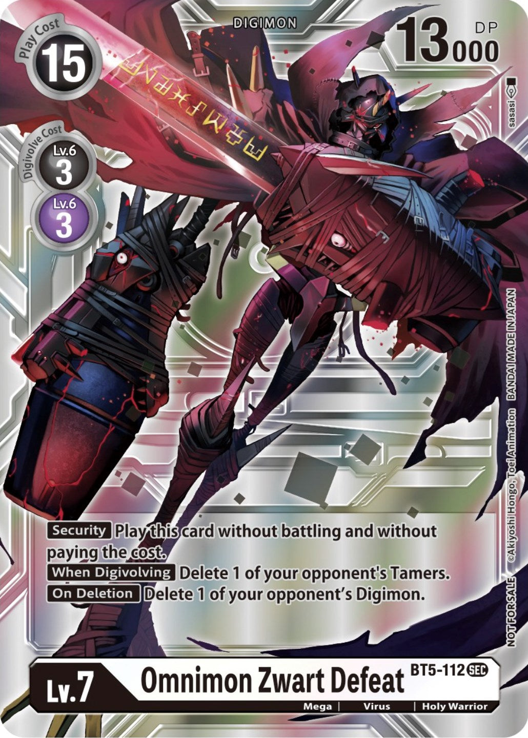 Omnimon Zwart Defeat [BT5-112] (Silver Alternate Art) [Alternative Being Booster] | Event Horizon Hobbies CA