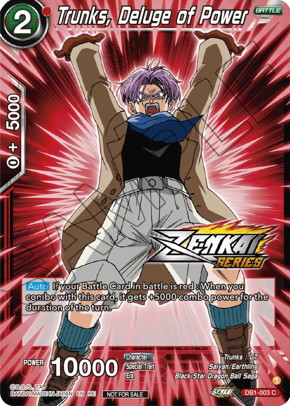 Trunks, Deluge of Power (Event Pack 12) (DB1-003) [Tournament Promotion Cards] | Event Horizon Hobbies CA