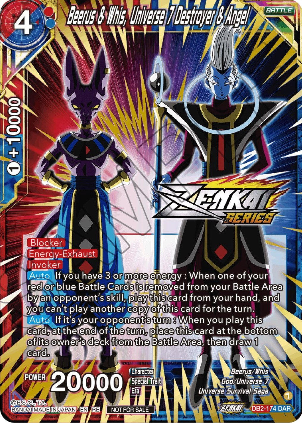 Beerus & Whis, Universe 7 Destroyer & Angel (Event Pack 12) (DB2-174) [Tournament Promotion Cards] | Event Horizon Hobbies CA