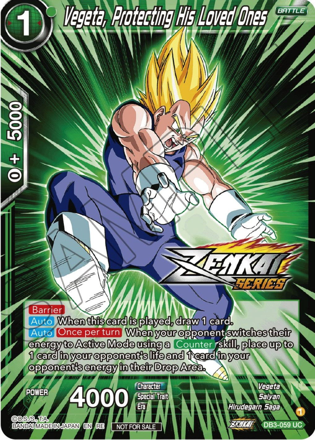 Vegeta, Protecting His Loved Ones (Event Pack 12) (DB3-059) [Tournament Promotion Cards] | Event Horizon Hobbies CA