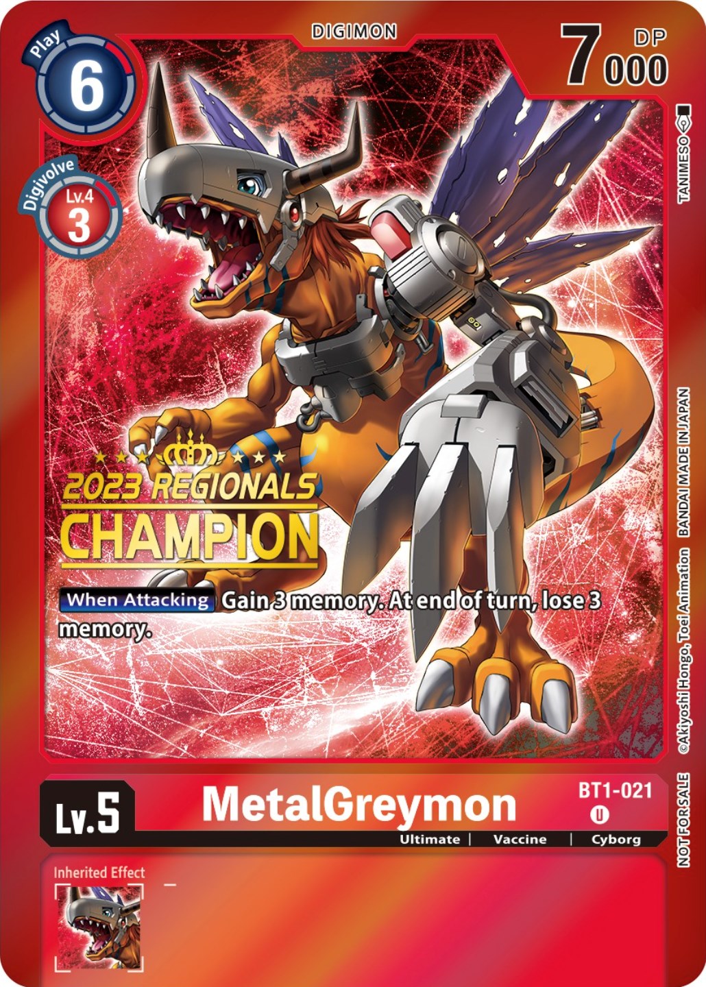 MetalGreymon [BT1-021] (2023 Regionals Champion) [Release Special Booster Promos] | Event Horizon Hobbies CA