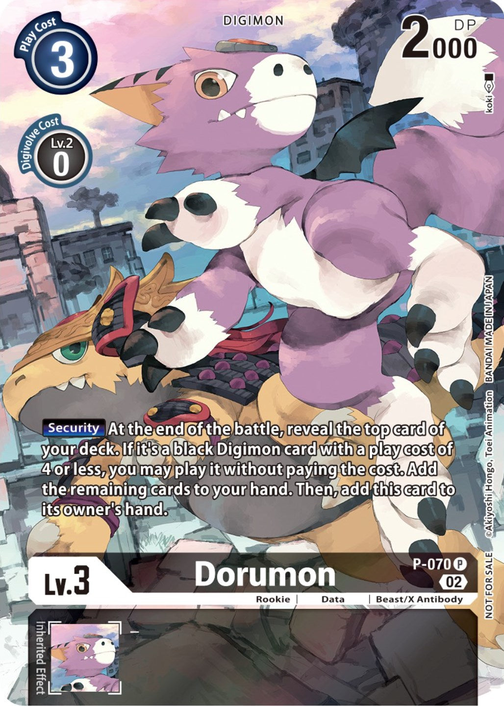 Dorumon [P-070] (Official Tournament Pack Vol. 10) [Promotional Cards] | Event Horizon Hobbies CA