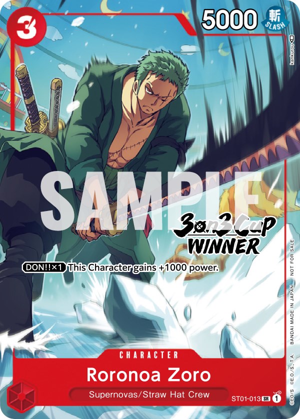 Roronoa Zoro (3-on-3 Cup) [Winner] [One Piece Promotion Cards] | Event Horizon Hobbies CA