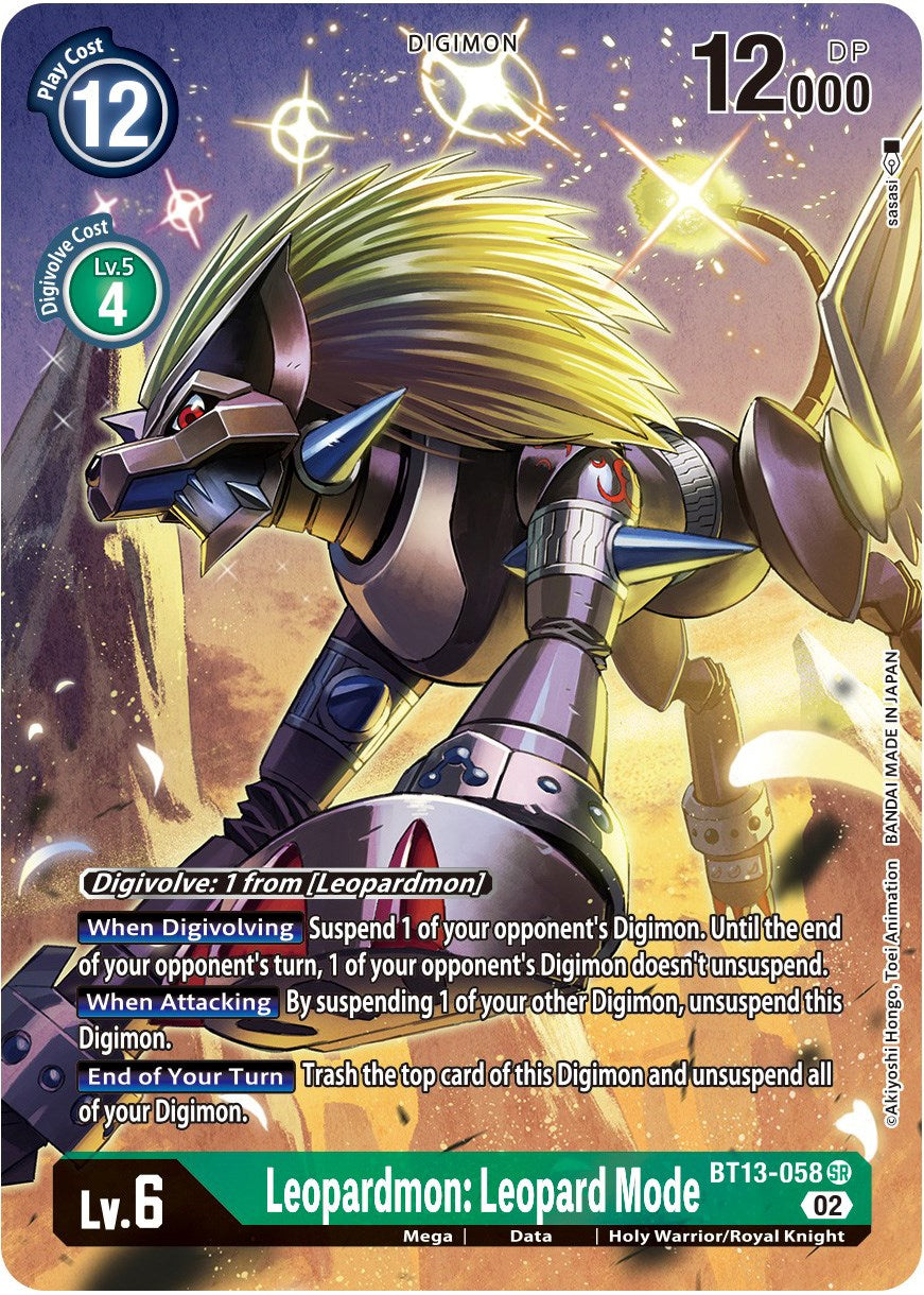 Leopardmon: Leopard Mode [BT13-058] (Alternate Art) [Versus Royal Knights Booster] | Event Horizon Hobbies CA