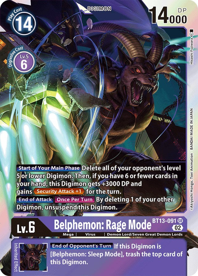 Belphemon: Rage Mode [BT13-091] [Versus Royal Knights Booster] | Event Horizon Hobbies CA