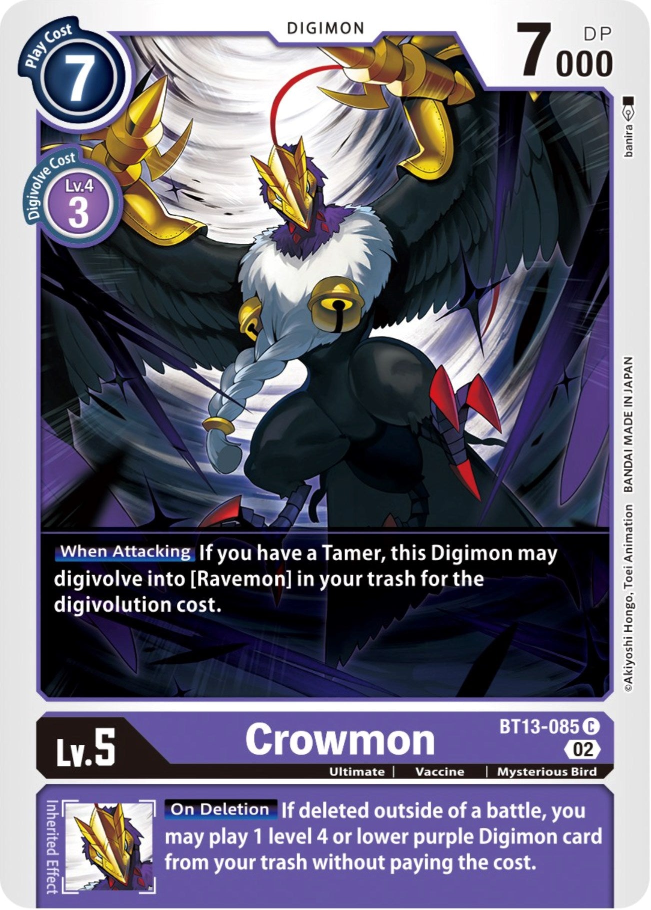 Crowmon [BT13-085] [Versus Royal Knights Booster] | Event Horizon Hobbies CA