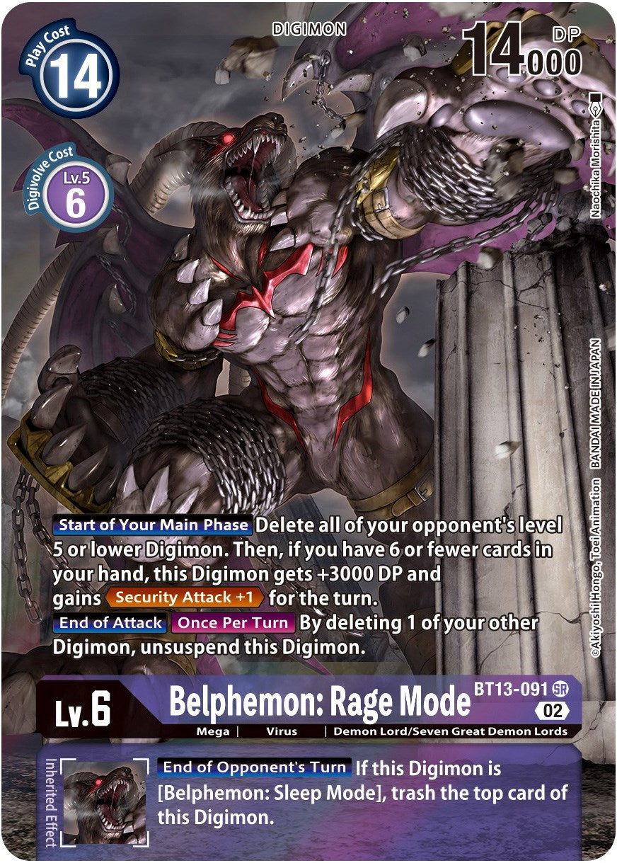 Belphemon: Rage Mode [BT13-091] (Alternate Art) [Versus Royal Knights Booster] | Event Horizon Hobbies CA