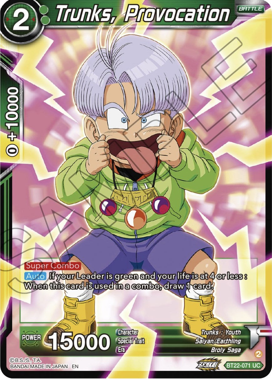 Trunks, Provocation (BT22-071) [Critical Blow] | Event Horizon Hobbies CA