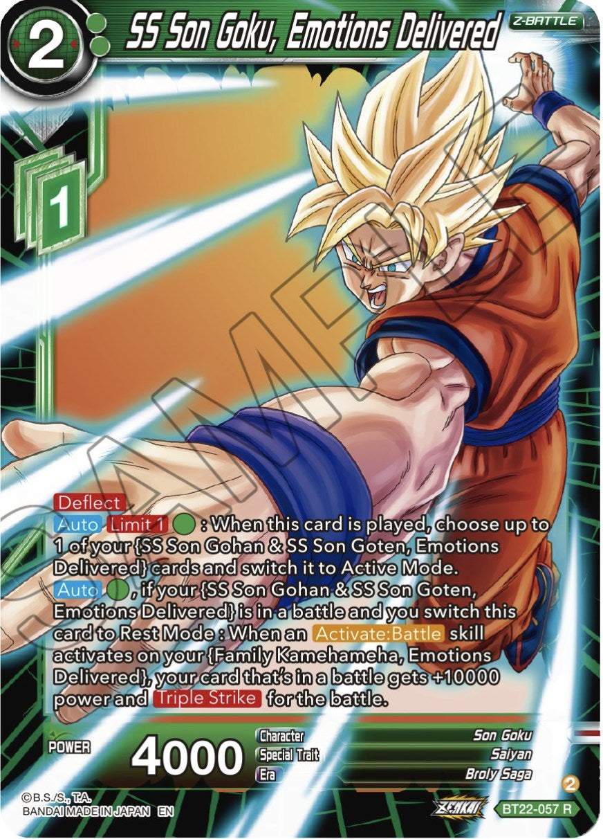 SS Son Goku, Emotions Delivered (BT22-057) [Critical Blow] | Event Horizon Hobbies CA