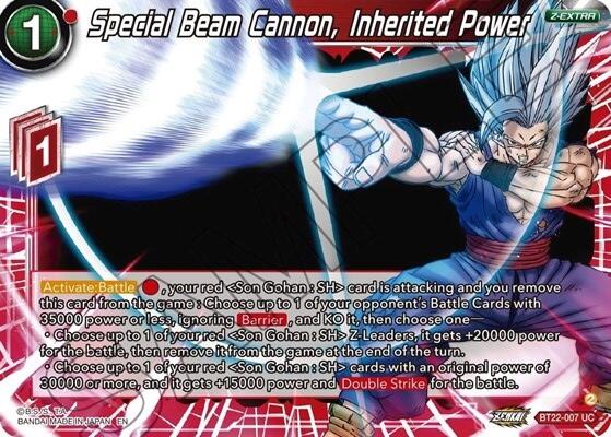 Special Beam Cannon, Inherited Power (BT22-007) [Critical Blow] | Event Horizon Hobbies CA