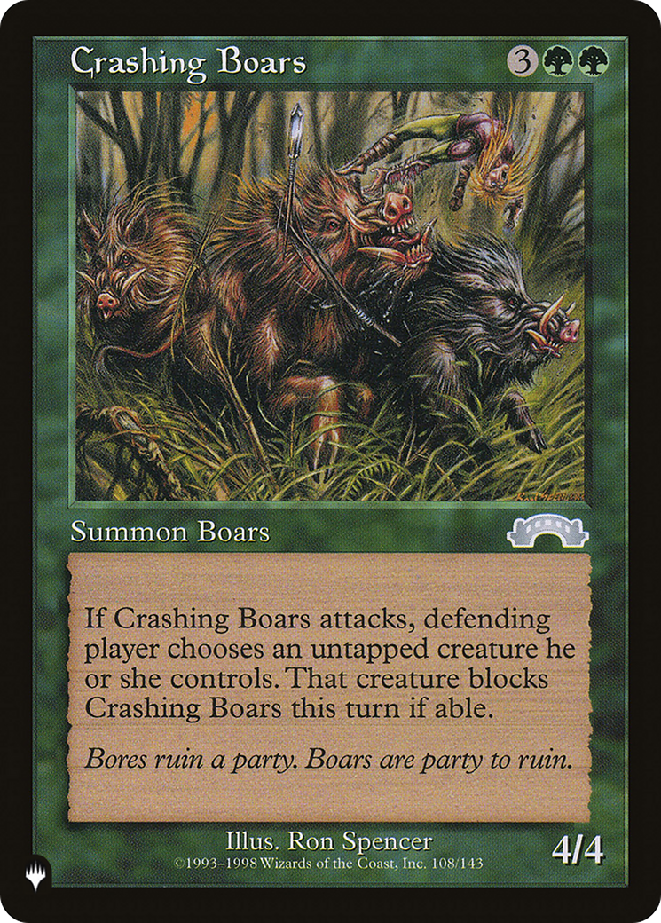 Crashing Boars [The List] | Event Horizon Hobbies CA