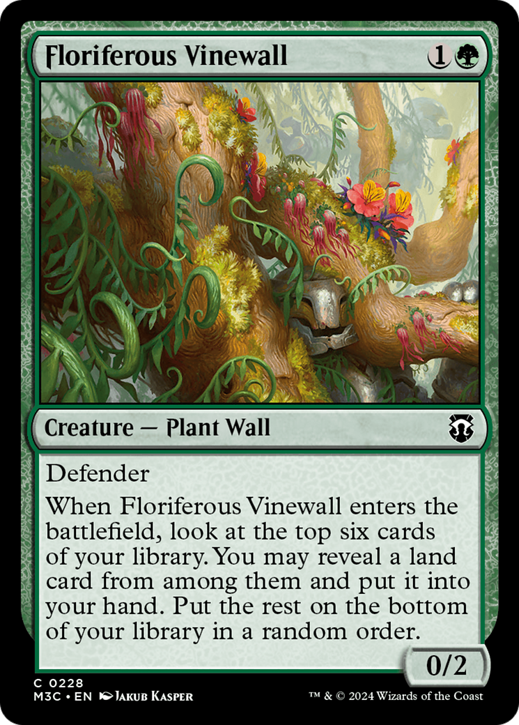 Floriferous Vinewall (Ripple Foil) [Modern Horizons 3 Commander] | Event Horizon Hobbies CA