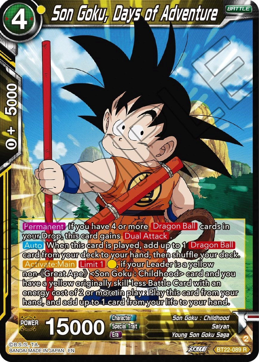 Son Goku, Days of Adventure (BT22-089) [Critical Blow] | Event Horizon Hobbies CA