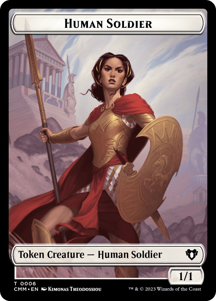 Human Soldier // Dragon (0021) Double-Sided Token [Commander Masters Tokens] | Event Horizon Hobbies CA