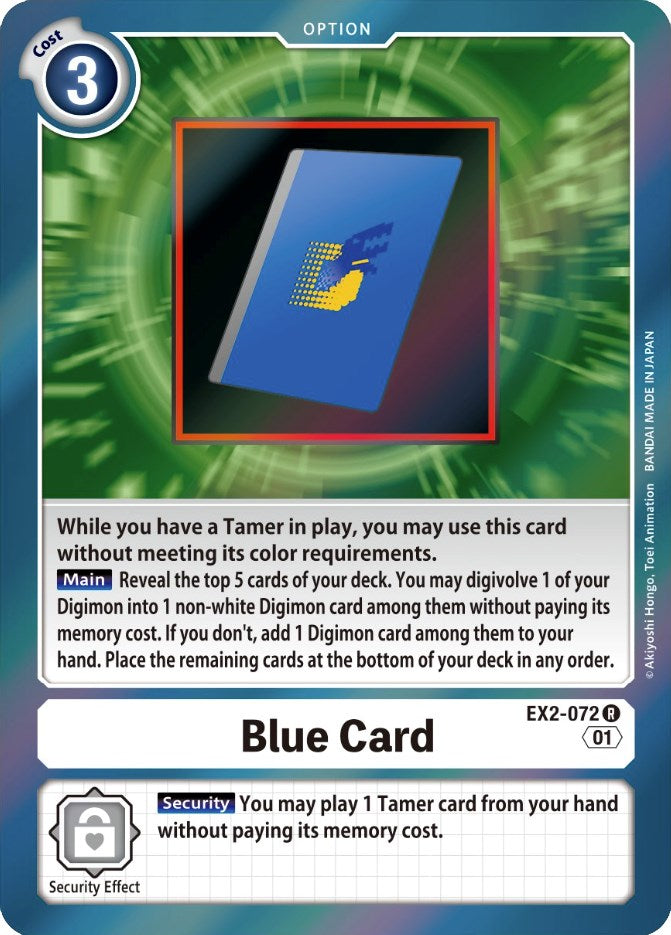 Blue Card [EX2-072] [Digital Hazard] | Event Horizon Hobbies CA