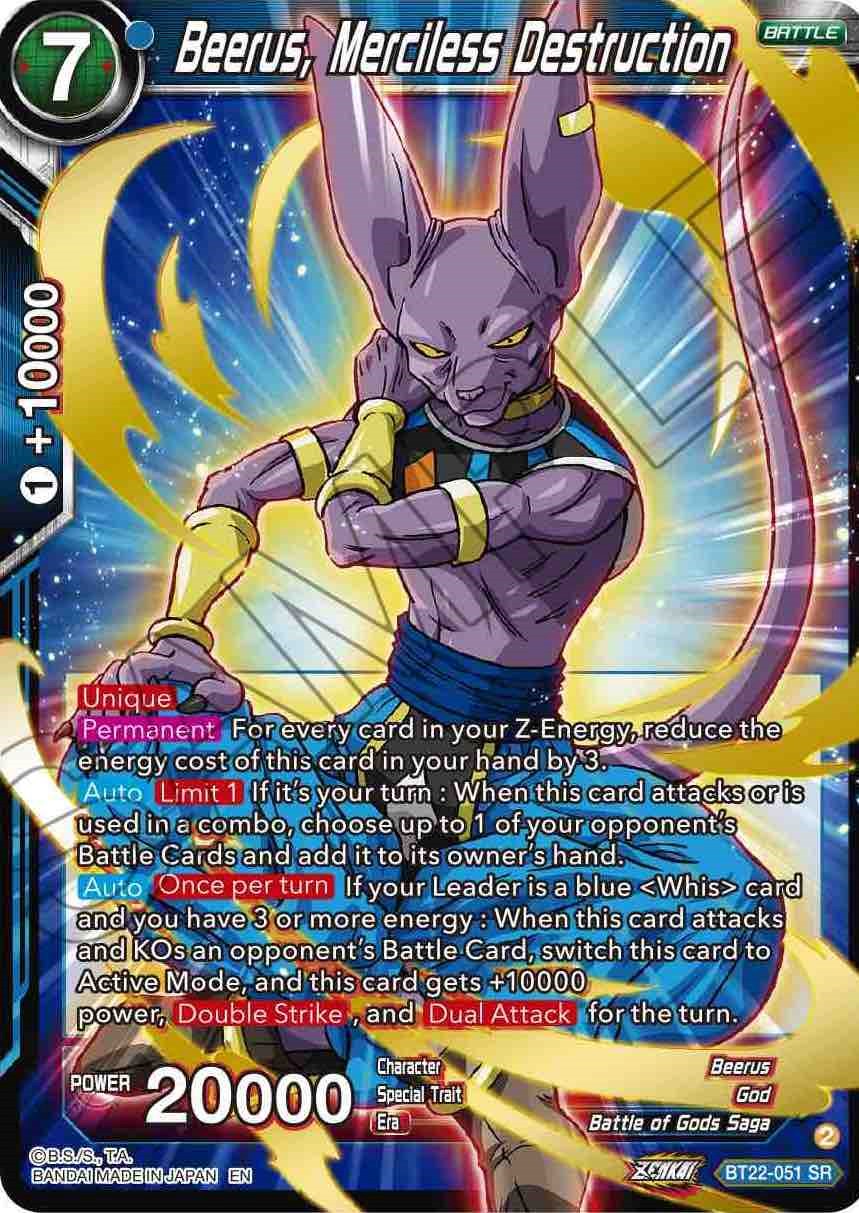 Beerus, Merciless Destruction (BT22-051) [Critical Blow] | Event Horizon Hobbies CA