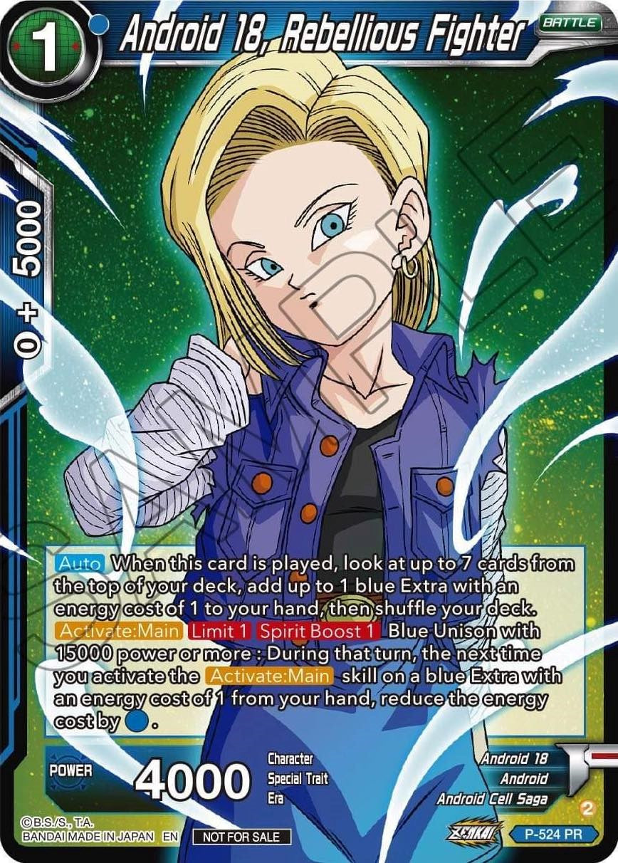 Android 18, Rebellious Fighter (Zenkai Series Tournament Pack Vol.5) (P-524) [Tournament Promotion Cards] | Event Horizon Hobbies CA