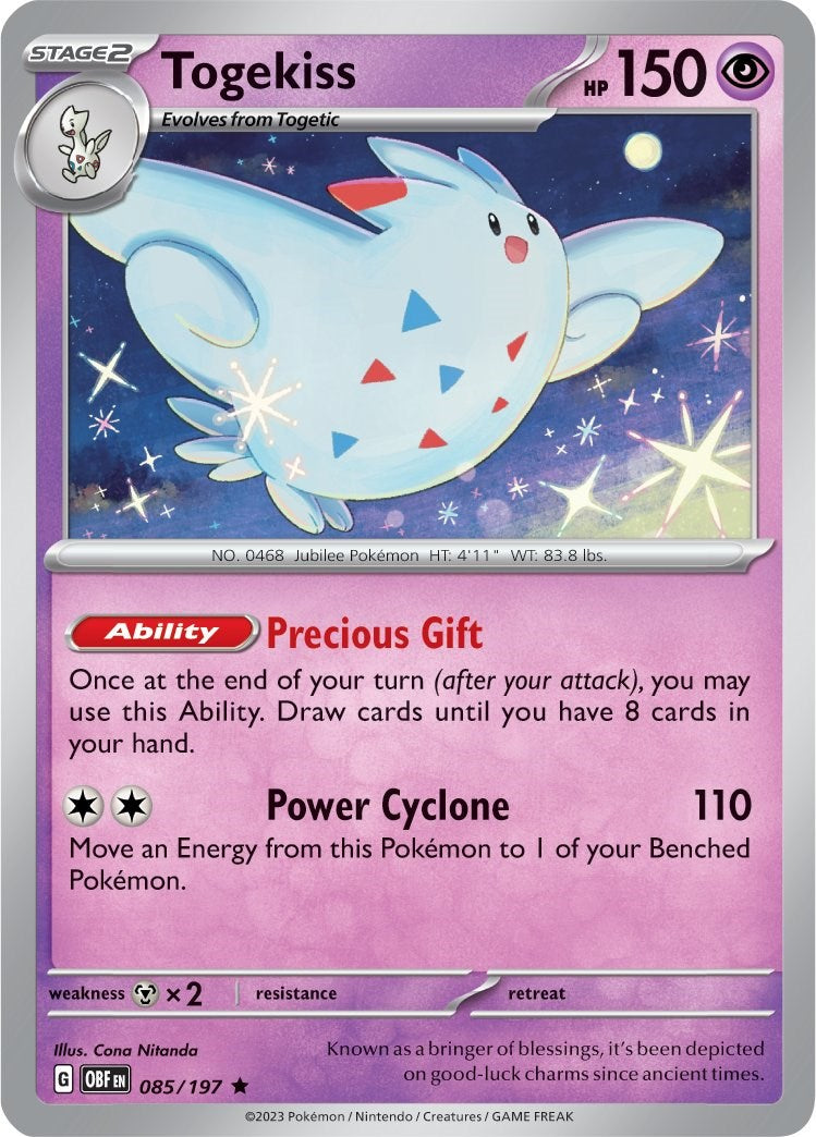 Togekiss (085/197) (Theme Deck Exclusive) [Scarlet & Violet: Obsidian Flames] | Event Horizon Hobbies CA