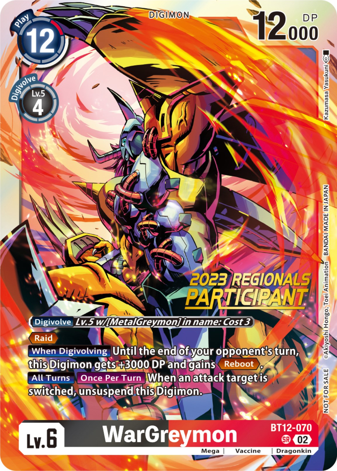 WarGreymon [BT12-070] (2023 Regionals Participant) [Across Time] | Event Horizon Hobbies CA