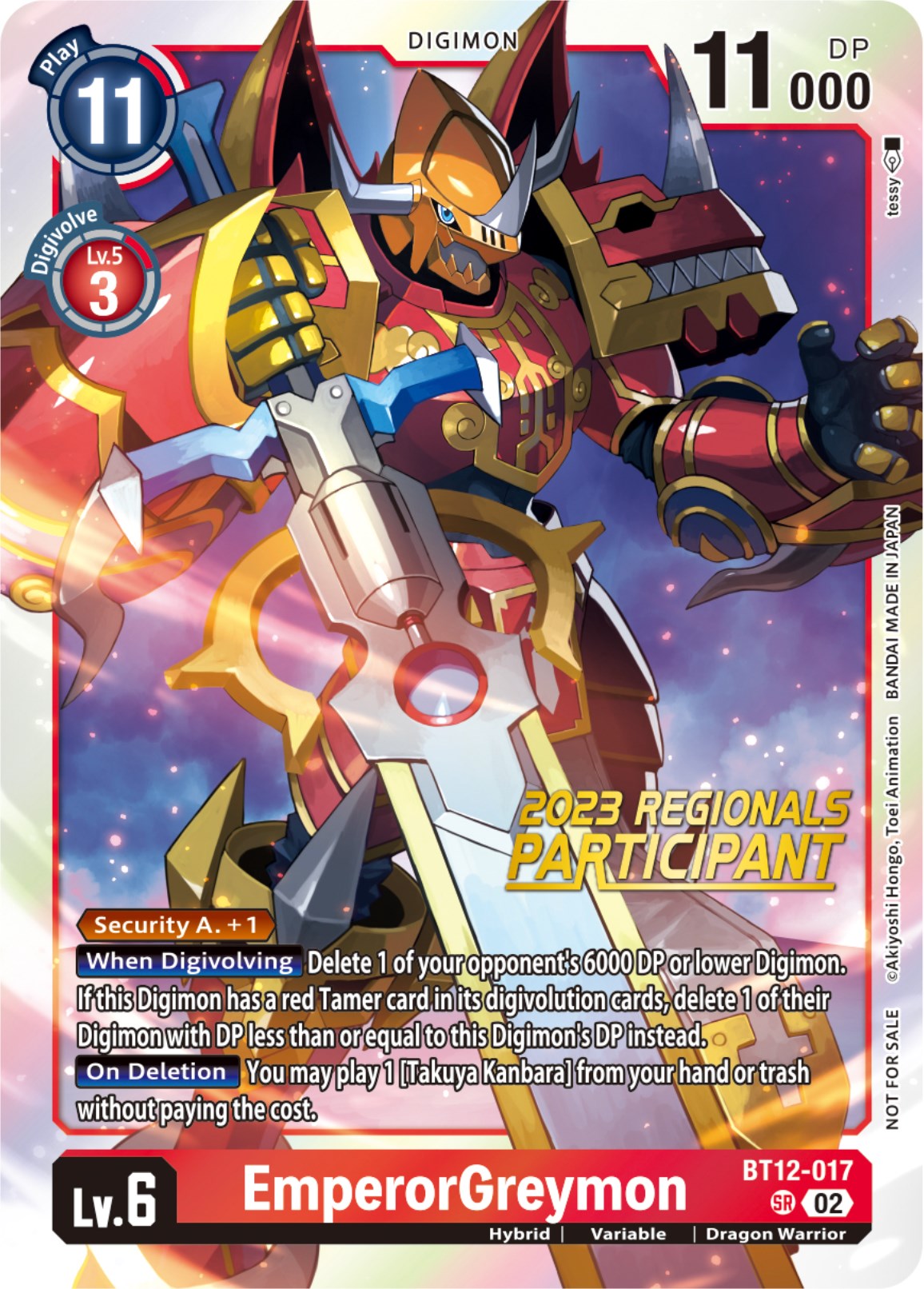 EmperorGreymon [BT12-017] (2023 Regionals Participant) [Across Time] | Event Horizon Hobbies CA