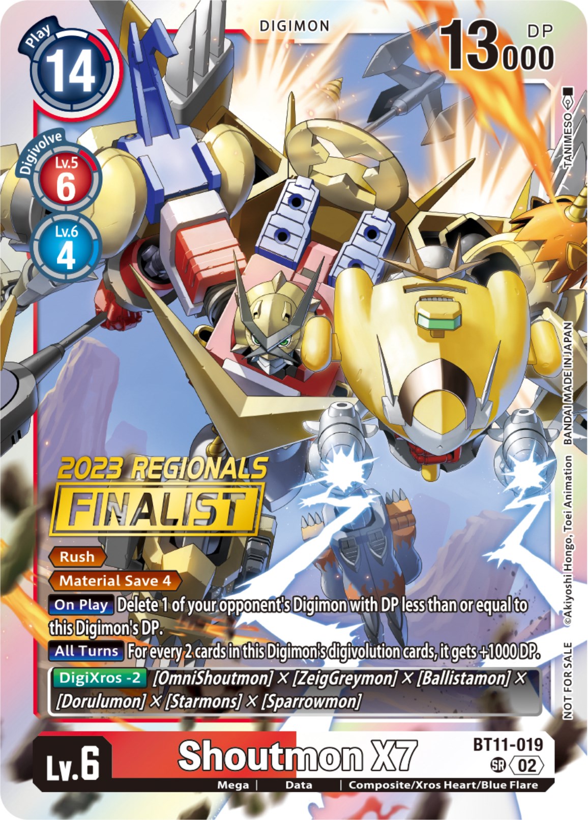 Shoutmon X7 [BT11-019] (2023 Regionals Finalist) [Dimensional Phase] | Event Horizon Hobbies CA