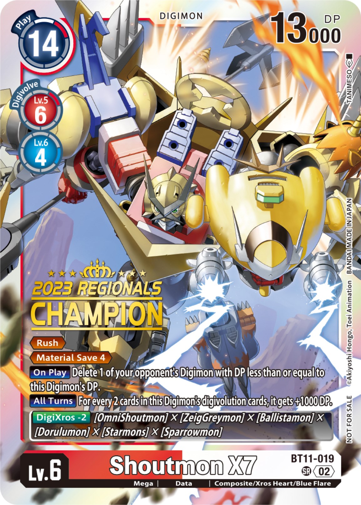 Shoutmon X7 [BT11-019] (2023 Regionals Champion) [Dimensional Phase] | Event Horizon Hobbies CA