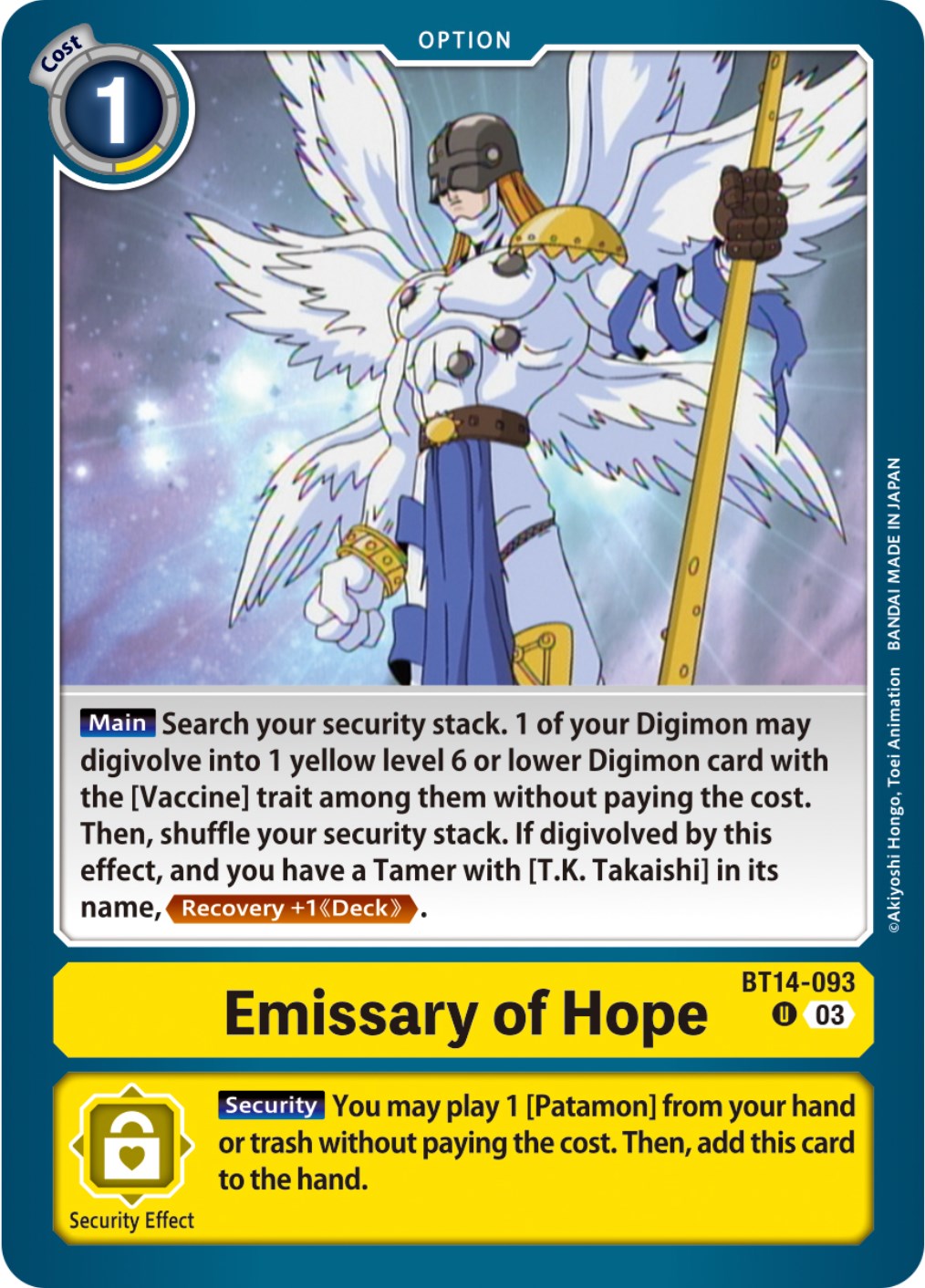 Emissary of Hope [BT14-093] [Blast Ace] | Event Horizon Hobbies CA