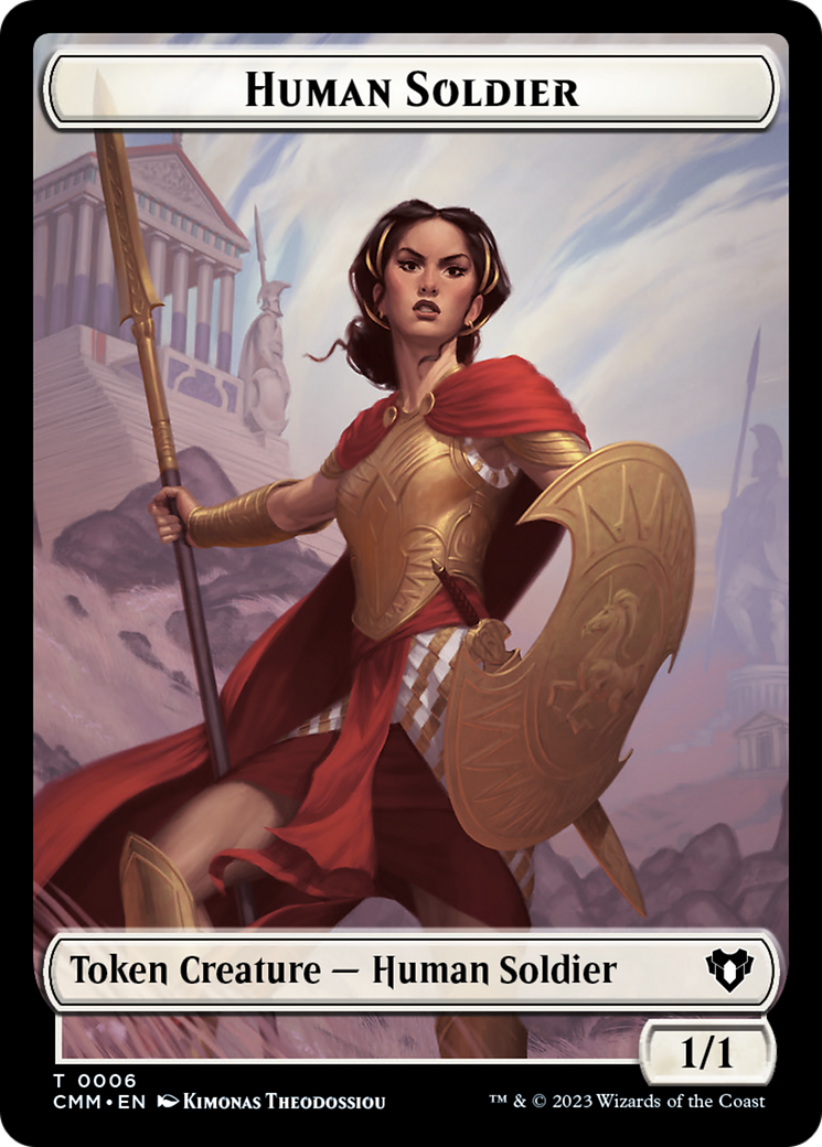 Human Soldier // Elemental (0025) Double-Sided Token [Commander Masters Tokens] | Event Horizon Hobbies CA