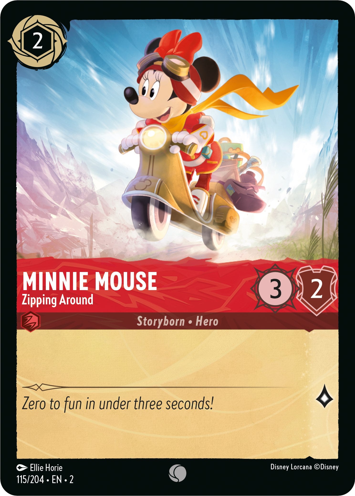 Minnie Mouse - Zipping Around (115/204) [Rise of the Floodborn] | Event Horizon Hobbies CA