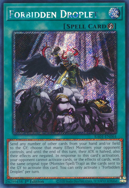 Forbidden Droplet [RA01-EN064] Platinum Secret Rare | Event Horizon Hobbies CA